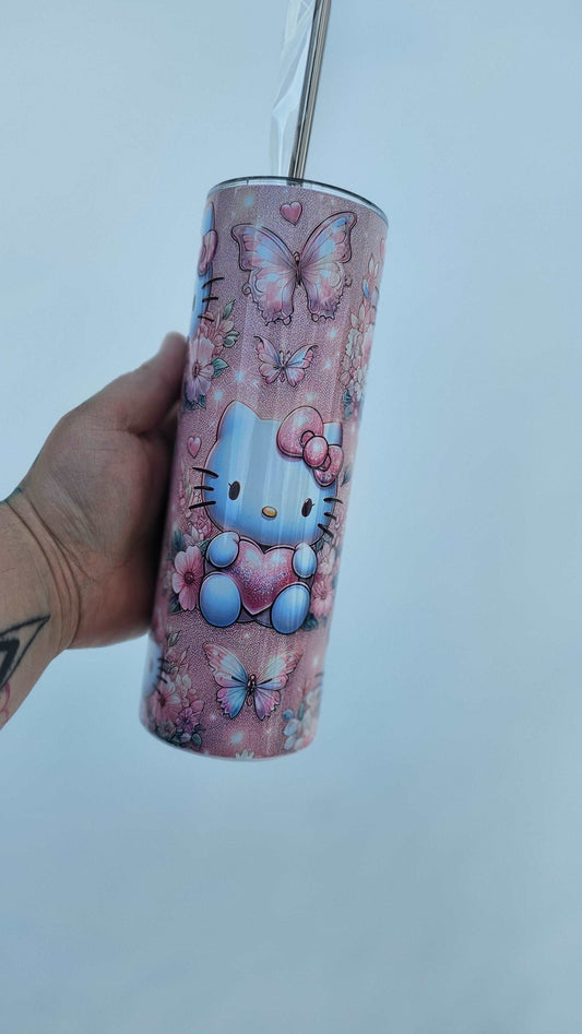 Pink Kitty 20 oz Tumbler