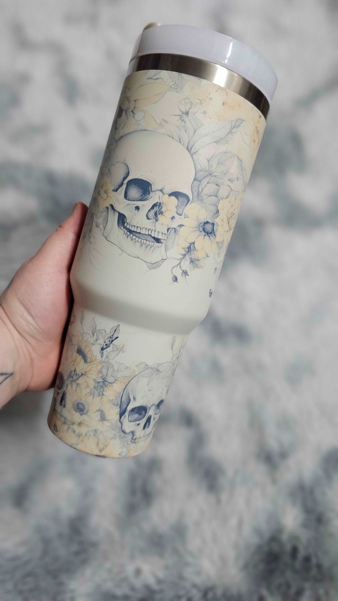 Skull Sunflower 40 oz Tumbler